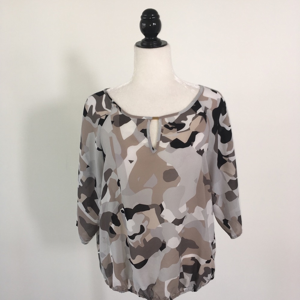 Emma K Camo Blouse